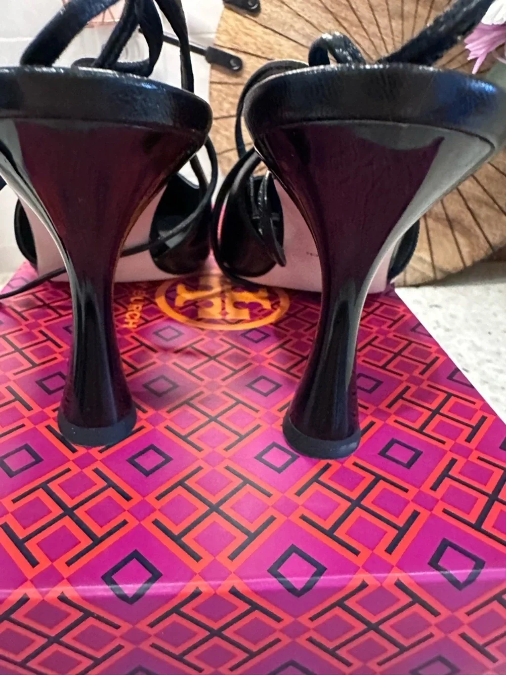 TORY BURCH Black Leather Capri Wrap Pumps Heels Shoes NIB Size 7M Ret. $440